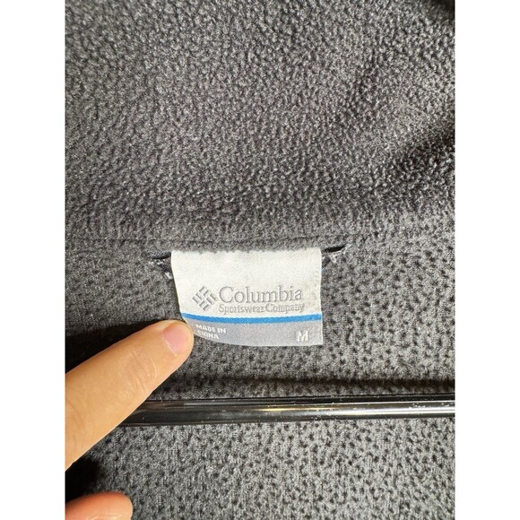 Columbia Men’s M Gray Full-Zip Fleece Jacket Outdoor Hiking Camping Layering - Picture 14 of 16